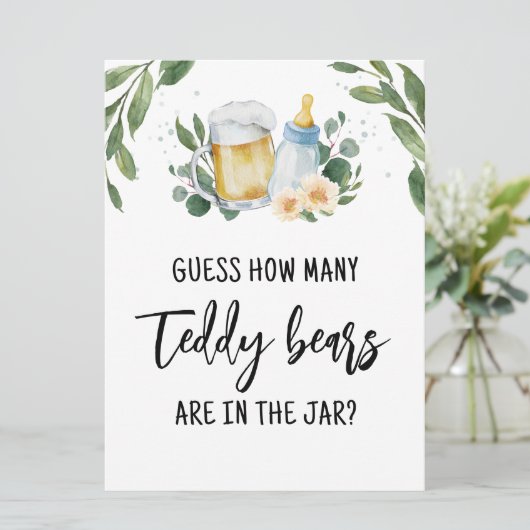 Invitation Devinez combien de bonbons Nounours Signer Jeu (Debout devant)