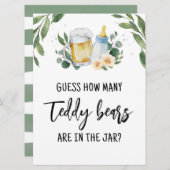 Invitation Devinez combien de bonbons Nounours Signer Jeu (Devant / Derrière)