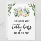 Invitation Devinez combien de bonbons Nounours Signer Jeu (Devant)