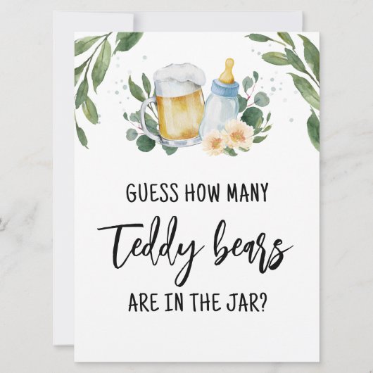 Invitation Devinez combien de bonbons Nounours Signer Jeu (Devant)