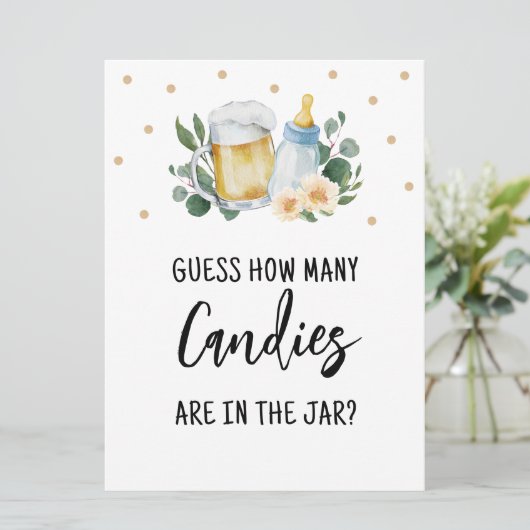 Invitation Devinez combien de bonbons Signer Bébé est en trai (Debout devant)