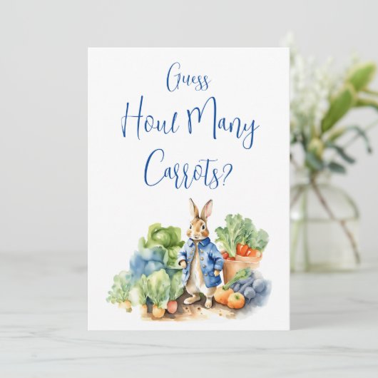 Invitation Devinez combien de carottes panneau (Debout devant)