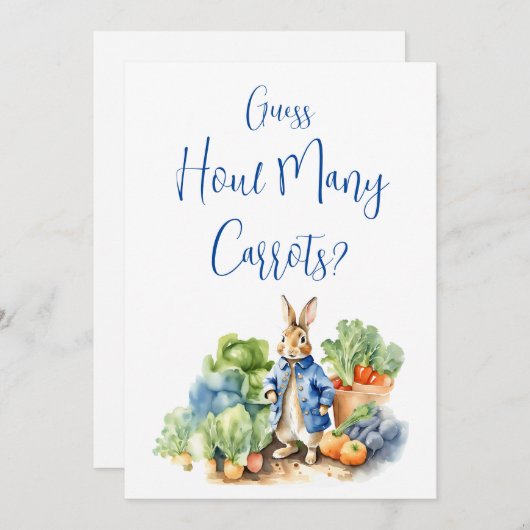 Invitation Devinez combien de carottes panneau (Devant / Derrière)