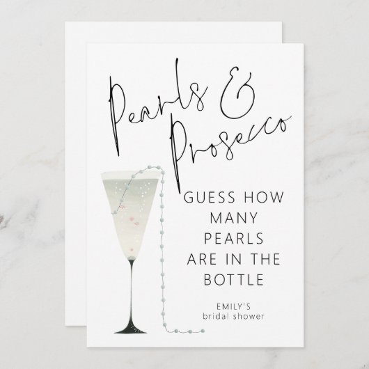 Invitation Devinez combien de perles de poursuites Fête des m (Devant / Derrière)