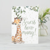 Invitation Devinez combien de petites affiches de Baby shower (Debout devant)