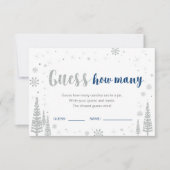 Invitation Devinez combien | Jeu de Baby Shower Bébé Hiver Bl (Devant)
