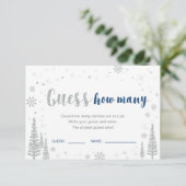Invitation Devinez combien | Jeu de Baby Shower Bébé Hiver Bl (Debout devant)