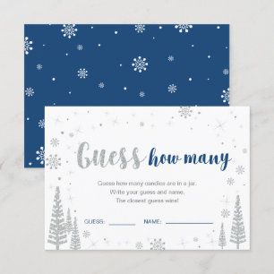 Invitation Devinez combien Jeu de Baby Shower Bébé Hiver Bl