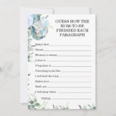 Invitation Devinez comment petit Baby shower éléphant de caca (Devant)