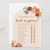 Invitation Devinez de mariée ou de chambre qui a dit Fête des (Devant / Derrière)