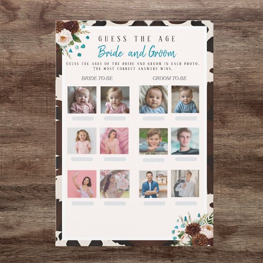 Invitation Devinez la Fête des mariées d'âge Boho Wild Floral