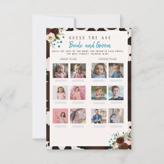 Invitation Devinez la Fête des mariées d'âge Boho Wild Floral (Devant)