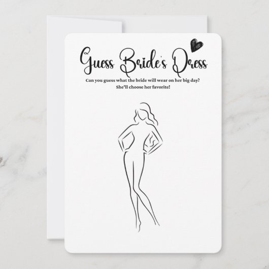 Invitation Devinez La Fête des mariées Robe Jeu Mariage Moder (Devant)