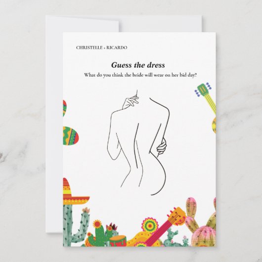 Invitation Devinez la mariée robe mariée jeu de douche nuptia (Devant)