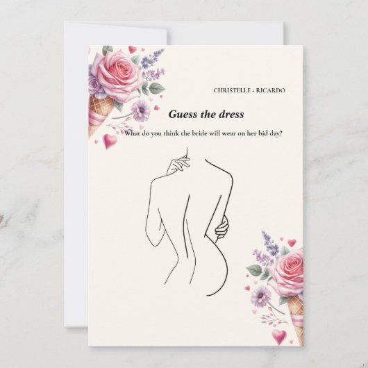 Invitation Devinez la mariée robe mariée jeu de douche nuptia (Devant)
