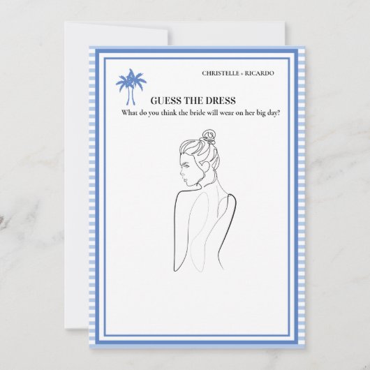 Invitation Devinez la mariée robe mariée jeu de douche nuptia (Devant)