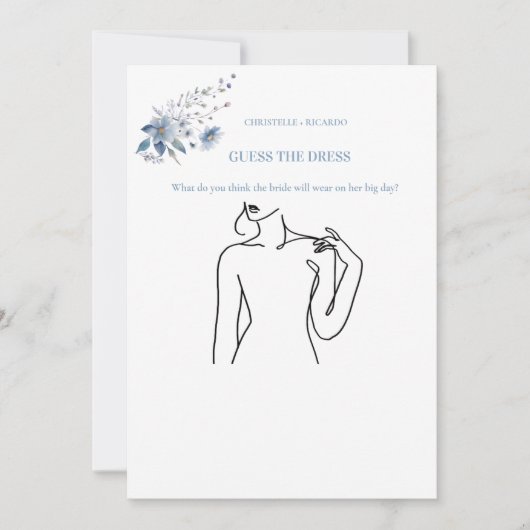 Invitation Devinez la mariée robe mariée jeu de douche nuptia (Devant)