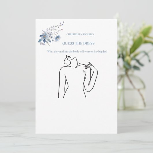 Invitation Devinez la mariée robe mariée jeu de douche nuptia (Debout devant)