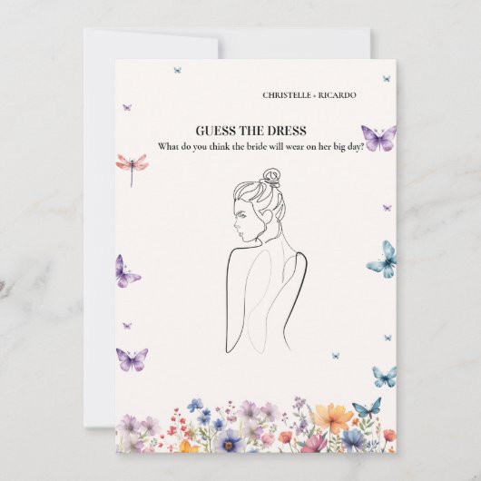 Invitation Devinez la mariée robe mariée jeu de douche nuptia (Devant)