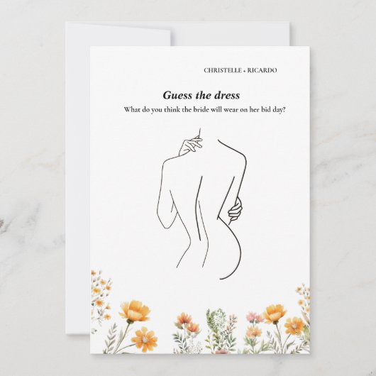 Invitation Devinez la mariée robe mariée jeu de douche nuptia (Devant)