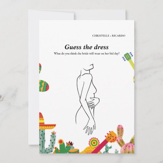 Invitation Devinez la mariée robe mariée jeu de douche nuptia (Devant)