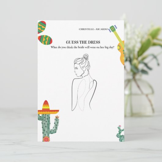 Invitation Devinez la mariée robe mariée jeu de douche nuptia (Debout devant)