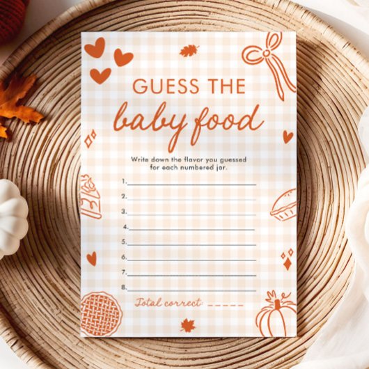 Invitation Devinez la Nourriture pour Bébé à la Baby Shower d