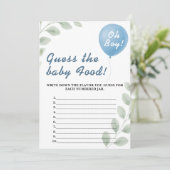 Invitation Devinez la nourriture pour bébé Jeu de douche Ball (Debout devant)