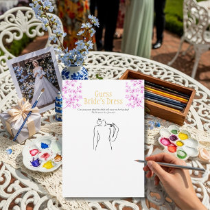 Invitation Devinez la Robe Jeu de Baby Shower Rose