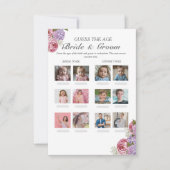 Invitation Devinez l'âge Jeu de fleurs pour une fête de douch (Devant)