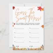 Invitation DEVINEZ LE Baby shower DOUCE MESS JEU Citrouille (Devant)