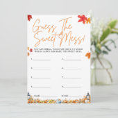 Invitation DEVINEZ LE Baby shower DOUCE MESS JEU Citrouille (Debout devant)