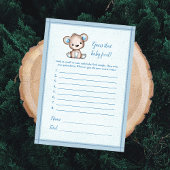 Invitation Devinez Le Bébé Nourriture Cute Brown Ours Baby Ga