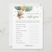 Invitation Devinez le bon prix jeu Baby shower Teddy Bear Car (Devant)