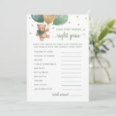 Invitation Devinez le bon prix jeu Baby shower Teddy Bear Car (Debout devant)