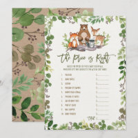 Devinez le bon prix Woodland Baby shower jeu