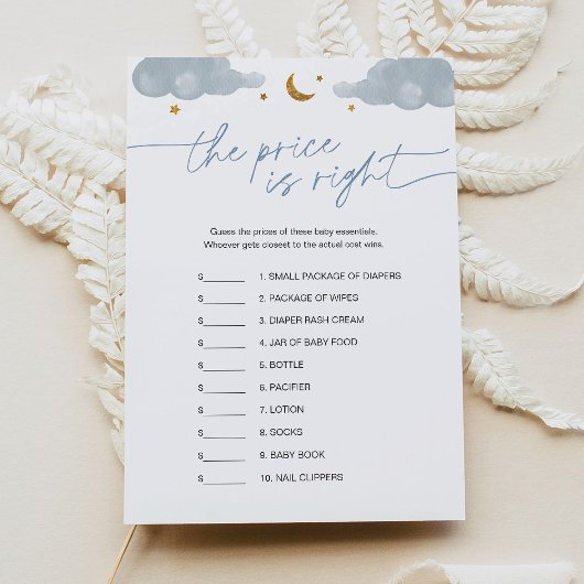 Invitation Devinez le jeu de Baby shower Prix Twinkle Star