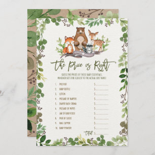 Invitation Devinez le jeu de Baby shower Woodland au bon prix