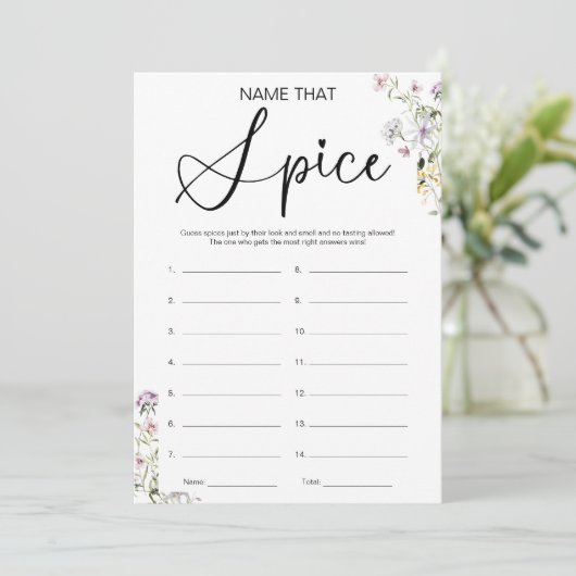 Invitation Devinez le jeu de Fête des mariées épice (Debout devant)