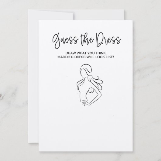 Invitation Devinez le jeu de la Fête des mariées vestimentair (Devant)