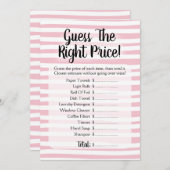 Invitation Devinez Le Jeu Fête des mariées De Prix Rose Blanc (Devant / Derrière)