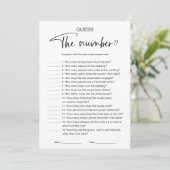 Invitation Devinez le nombre Jeu de Baby Shower (Debout devant)