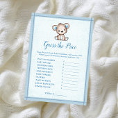 Invitation Devinez Le Prix Cute Brown Bear Boy Douche Jeu
