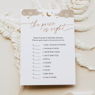 Invitation Devinez le Prix Jeu de Baby Shower Étoile Scintill