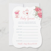 Invitation Devinez le thème de la Baby Shower avec des roses (Devant)