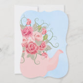 Invitation Devinez le thème de la Baby Shower avec des roses (Dos)