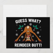 Invitation Devinez Quelle Blague de Noël sur le Cul de Renne (Devant / Derrière)