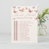 Invitation Devinez qui a dit Boho Papillon Enterrement de Vie (Debout devant)