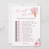 Invitation Devinez Qui A Dit Ça Glace Cream Fête des mariées  (Devant)