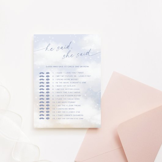 Invitation Devinez qui a dit Jeu de Baby Shower Cloud 9